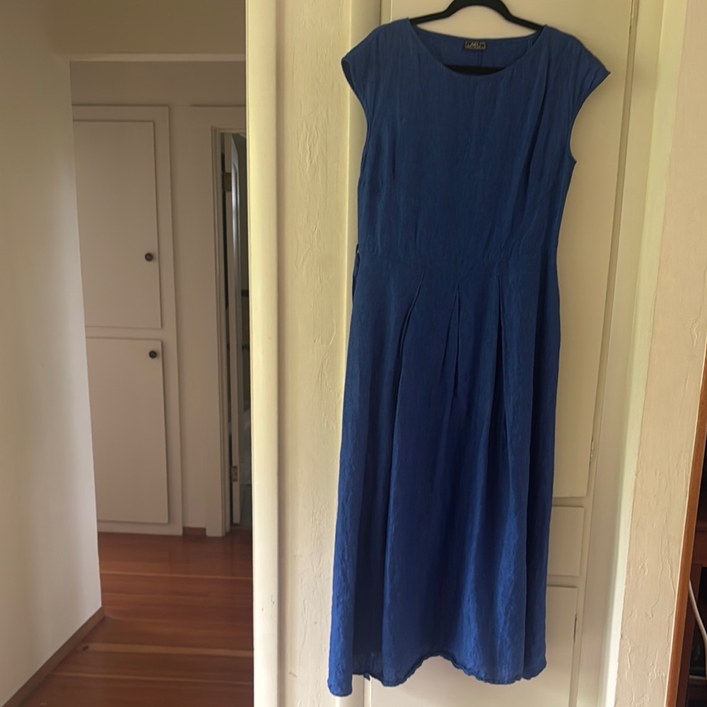Blue Cap Sleeve Dress